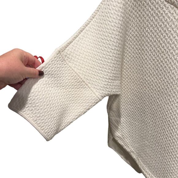 Max Studio Women's M Cream Waffle Knit Scoop Neck Tunic Top - Picture 2 of 8